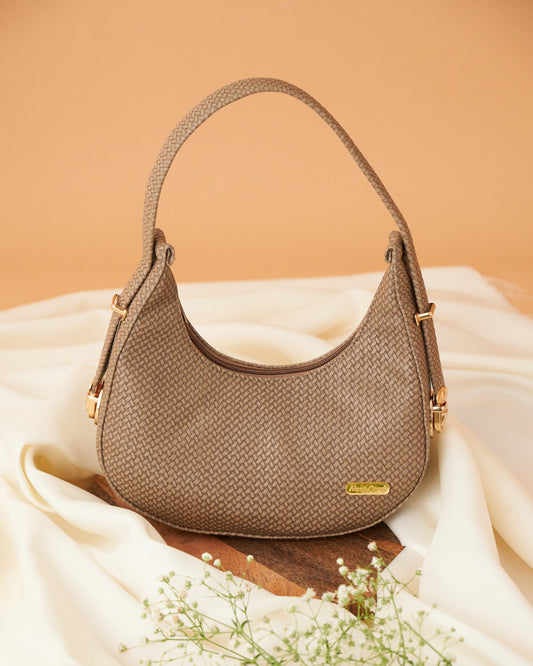 NestCord Luxe Crescent Bag – Light Brown