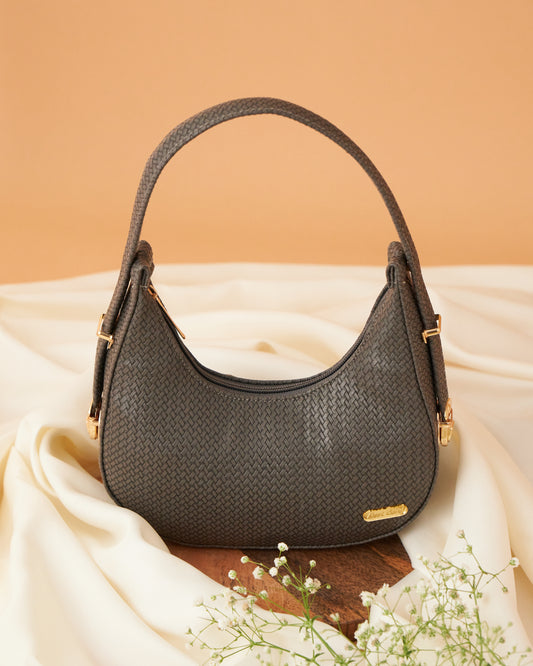 NestCord Luxe Crescent Bag – Midnight Grey