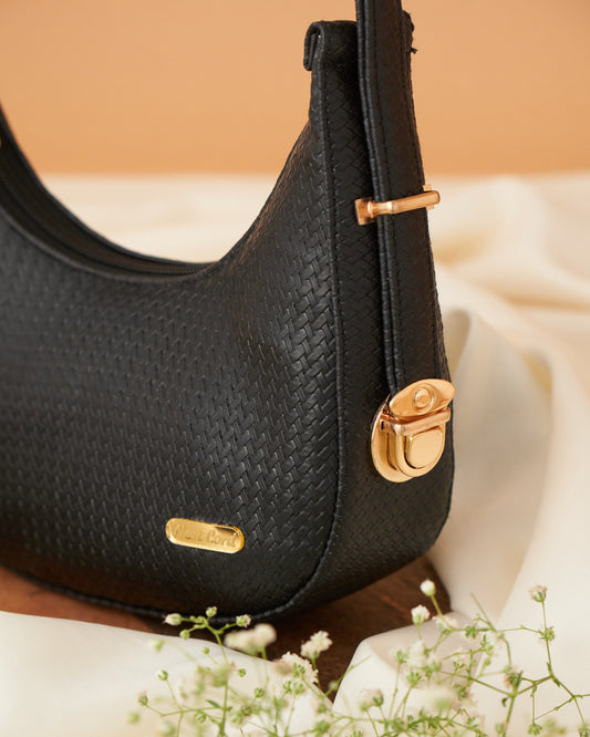 NestCord Luxe Crescent Bag – Black Liner