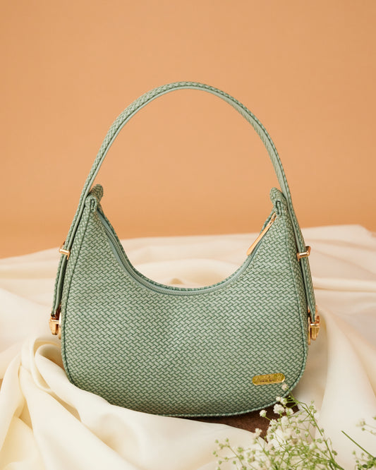 NestCord Luxe Crescent Bag – Pastel Green