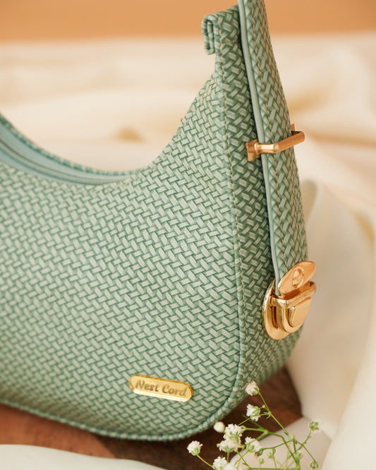 NestCord Luxe Crescent Bag – Pastel Green