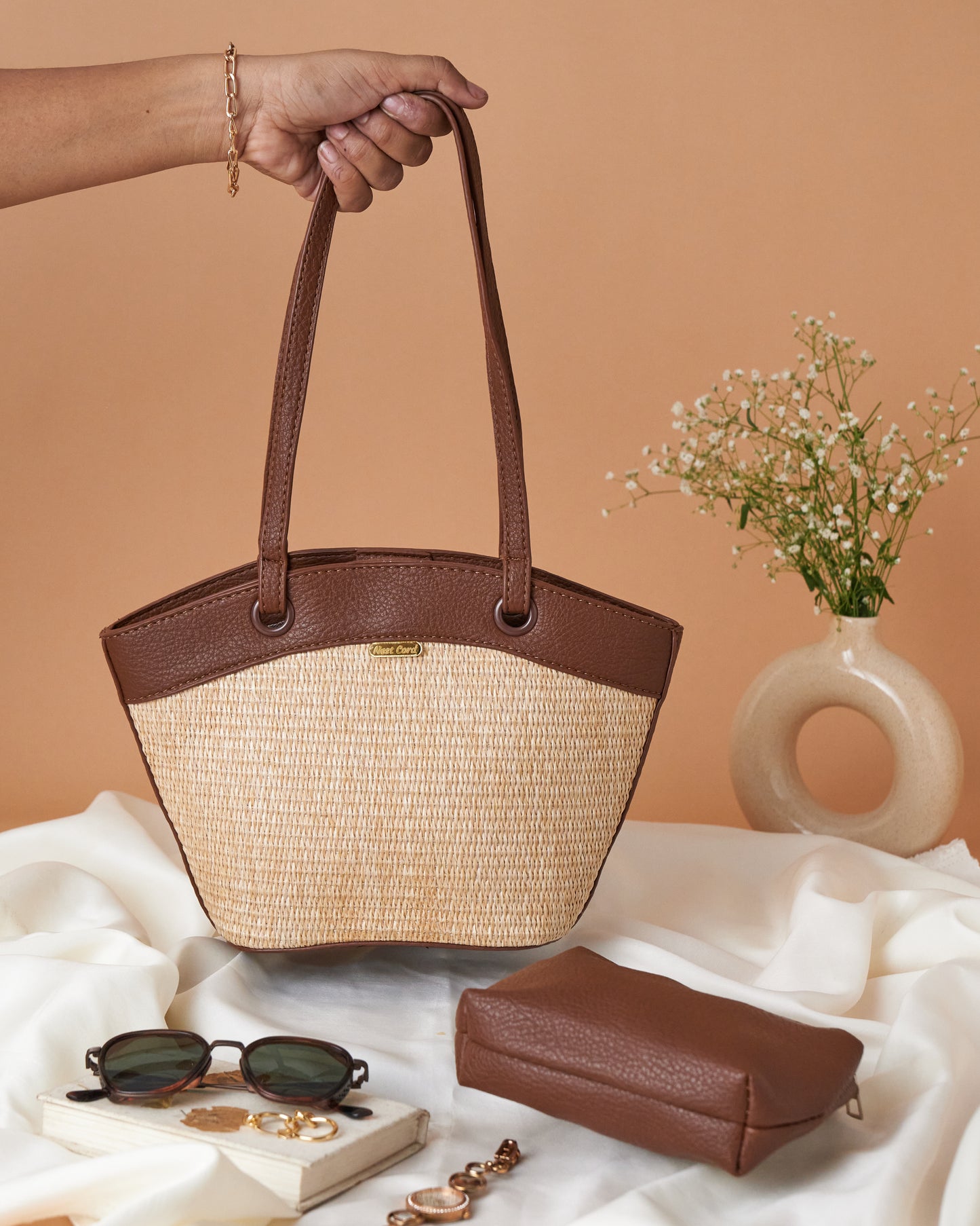 NestCord Boho Bucket Bag - Brown
