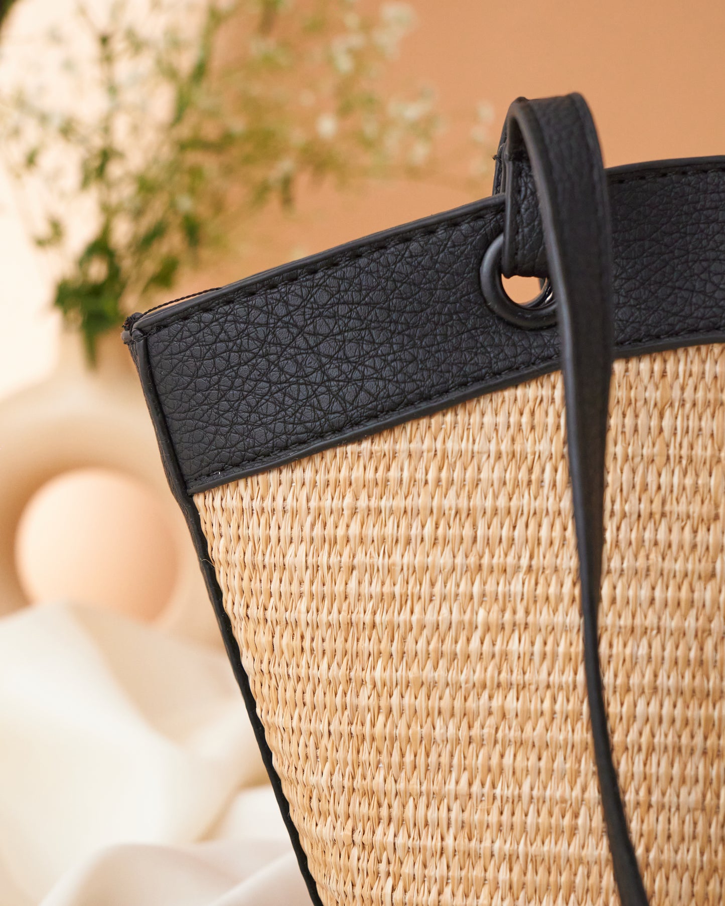 NestCord Boho Bucket Bag - Black