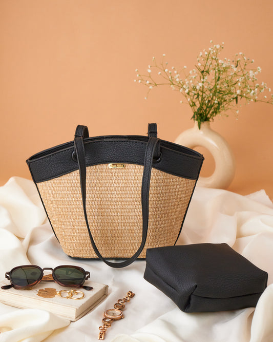 NestCord Boho Bucket Bag - Black