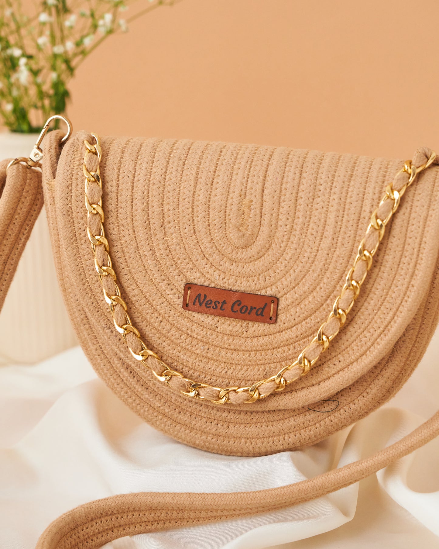 Half Moon Crossbody Sling - Beige