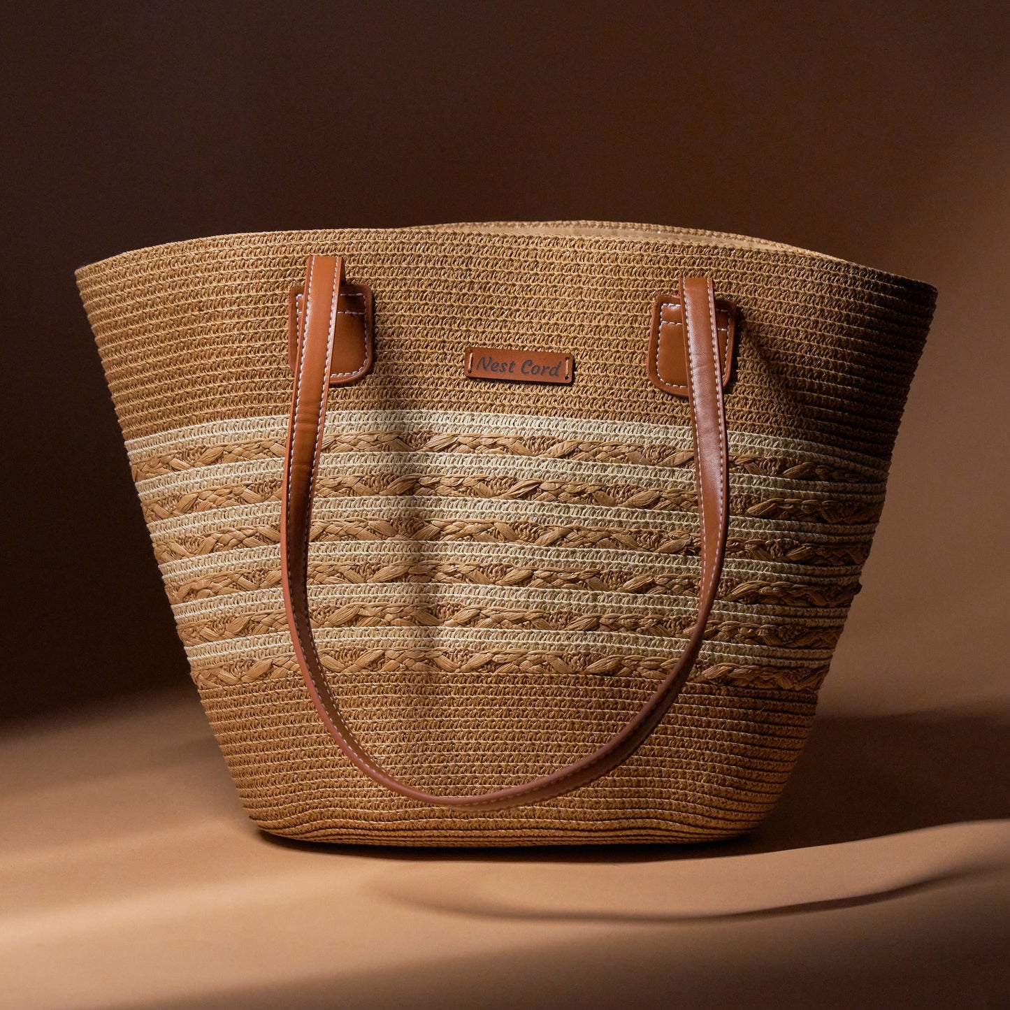 NestCord Palm Luxe Tote Bag - Brown