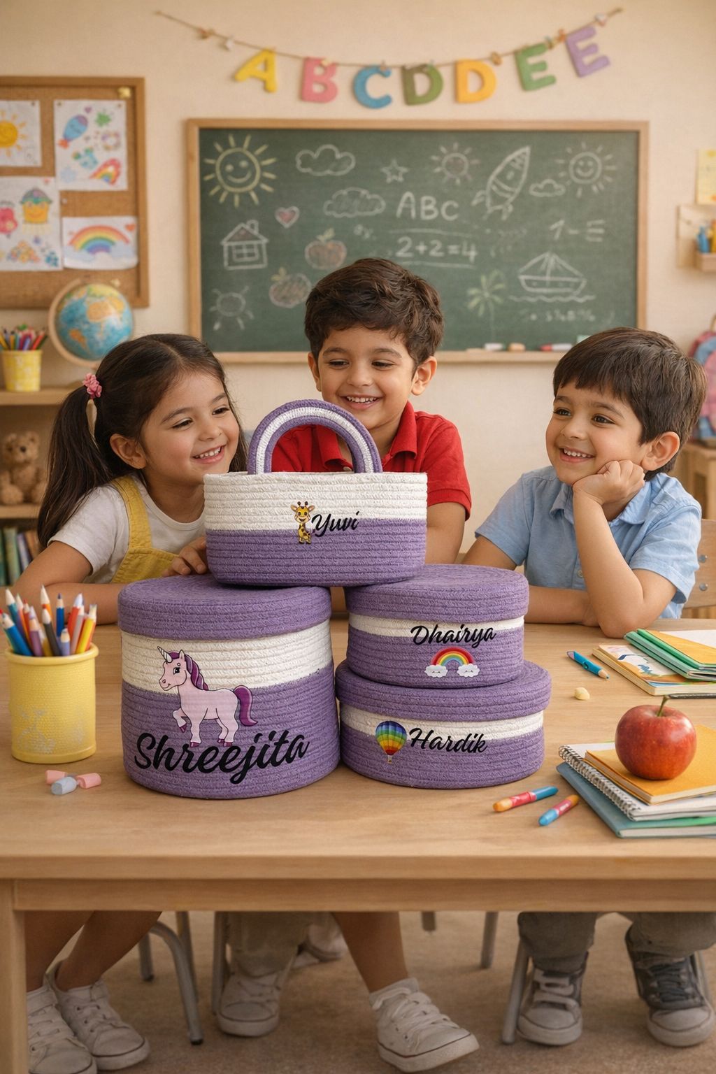 NestCord Kids Basket Combo (Set of 4) – Personalized (Lilac)