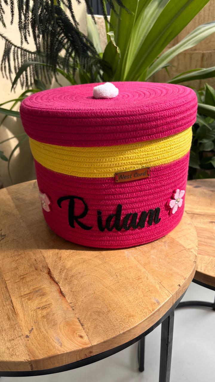 NestCord Essential Hot Pink Storage Basket (With Name)