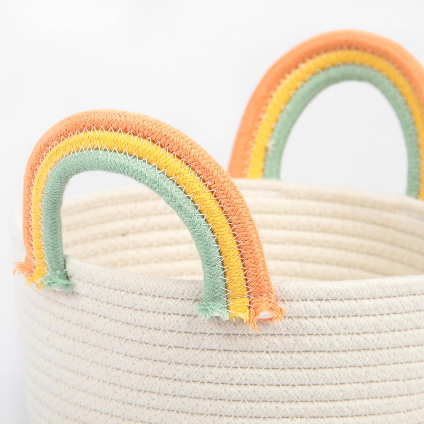 Baby Cotton Jute Basket Handwoven