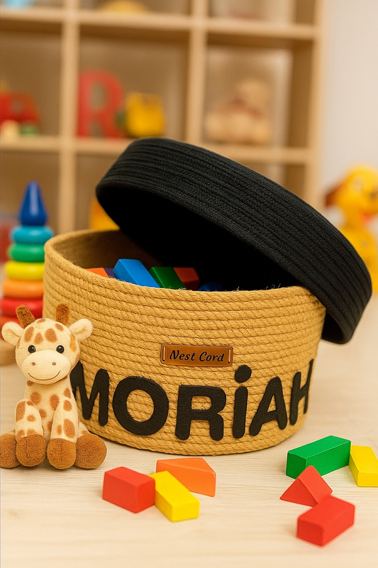NameNest Basket (Black) (your name, your space)