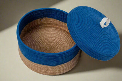 Blue Jute Multi Storage Basket