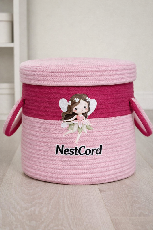 NestCord Essential Pink Storage Basket (With Name)