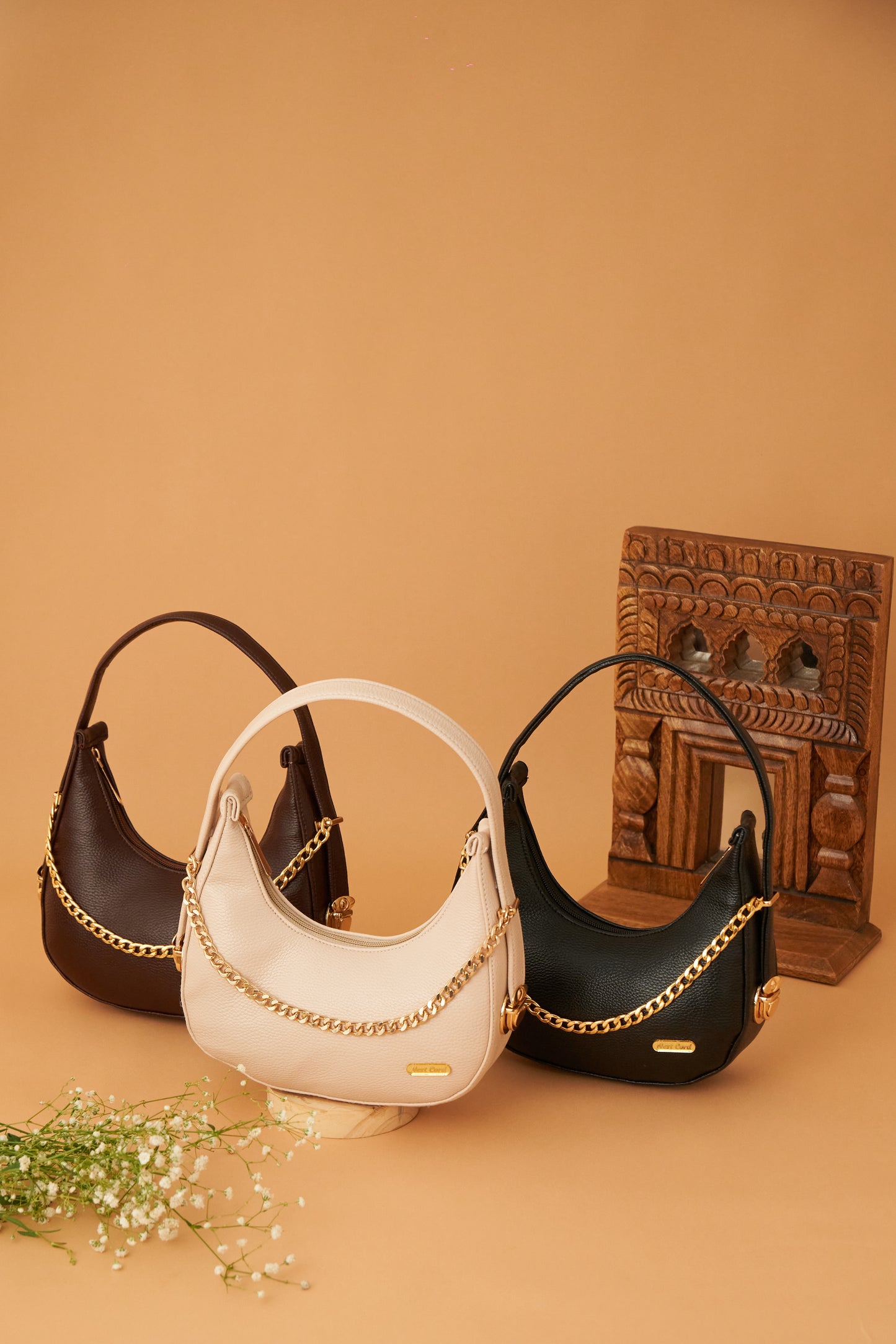 NestCord Luxe Crescent Bags - Brown