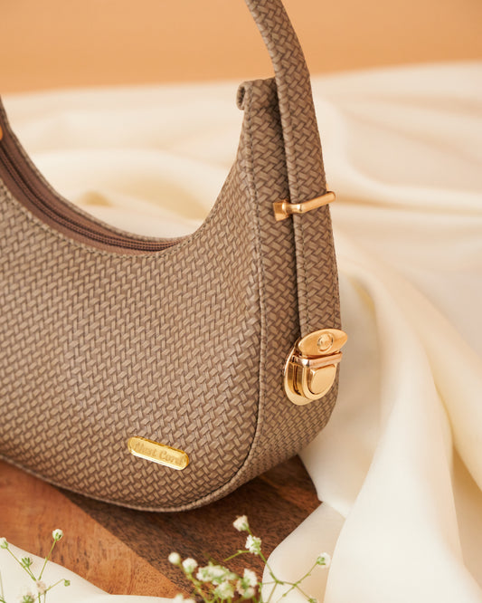 NestCord Luxe Crescent Bag – Light Brown