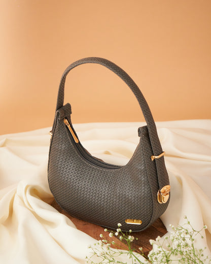 NestCord Luxe Crescent Bag – Midnight Grey