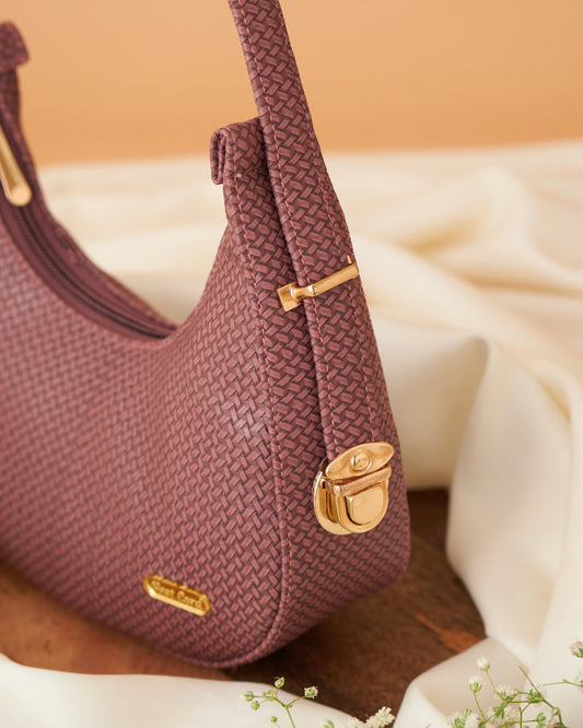 NestCord Luxe Crescent Bags -Rusty Pink