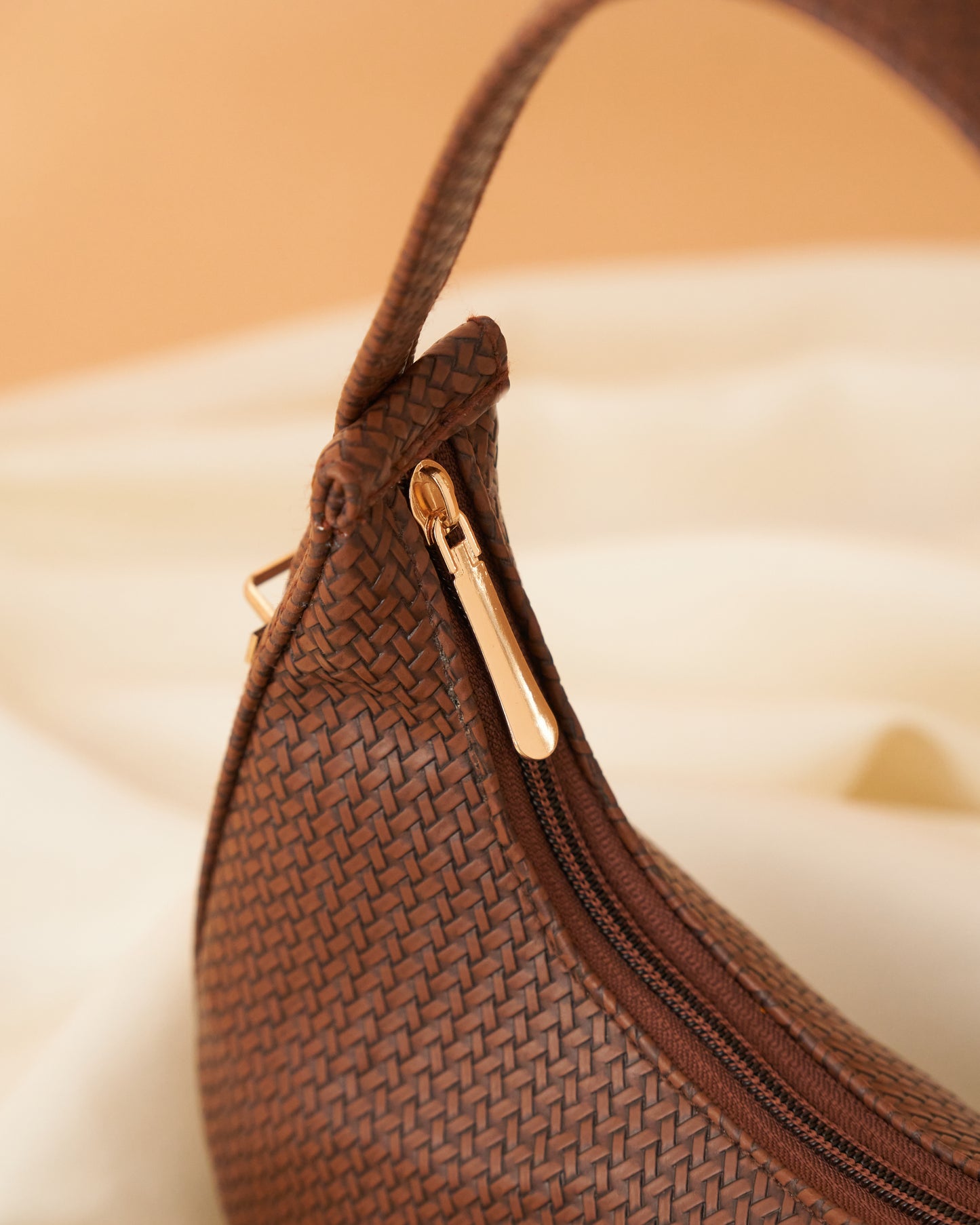 NestCord Luxe Crescent Bag – Coffee Brown