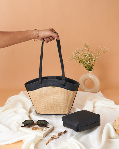 NestCord Boho Bucket Bag - Black