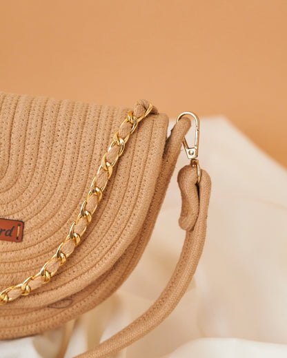Half Moon Crossbody Sling - Beige