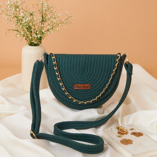 Half Moon Crossbody Sling - Olive Green