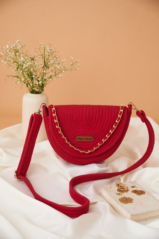 Half Moon Crossbody Sling - Red