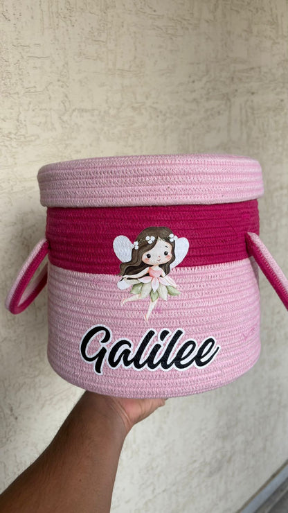 NestCord Essential Pink Storage Basket (With Name)